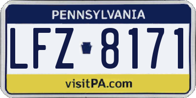 PA license plate LFZ8171
