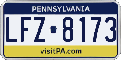 PA license plate LFZ8173
