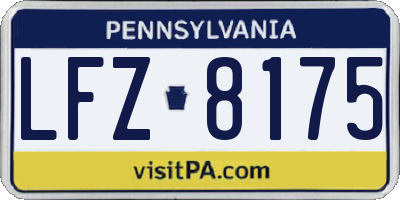 PA license plate LFZ8175