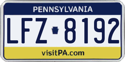 PA license plate LFZ8192