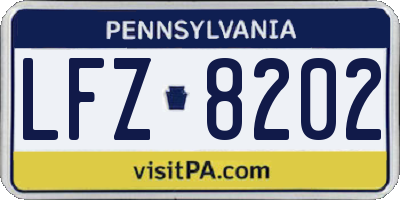 PA license plate LFZ8202