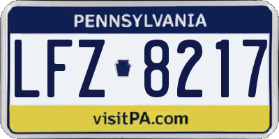 PA license plate LFZ8217