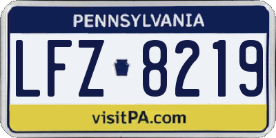 PA license plate LFZ8219