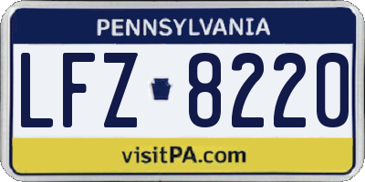 PA license plate LFZ8220