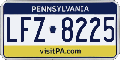 PA license plate LFZ8225