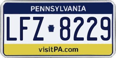 PA license plate LFZ8229