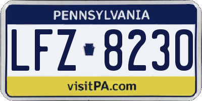 PA license plate LFZ8230