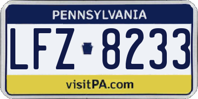 PA license plate LFZ8233