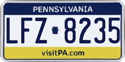 PA license plate LFZ8235