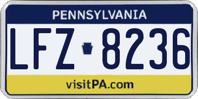 PA license plate LFZ8236