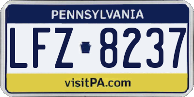 PA license plate LFZ8237