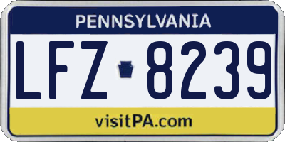 PA license plate LFZ8239