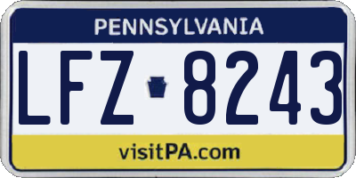 PA license plate LFZ8243