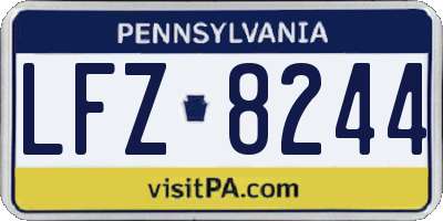 PA license plate LFZ8244