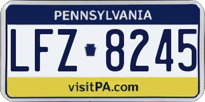 PA license plate LFZ8245