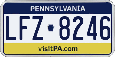 PA license plate LFZ8246