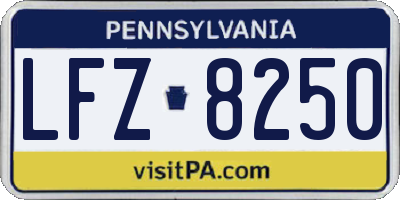 PA license plate LFZ8250