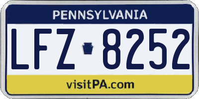 PA license plate LFZ8252