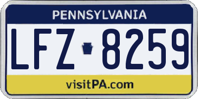 PA license plate LFZ8259