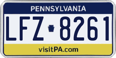 PA license plate LFZ8261