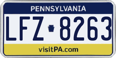 PA license plate LFZ8263