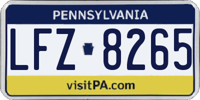 PA license plate LFZ8265