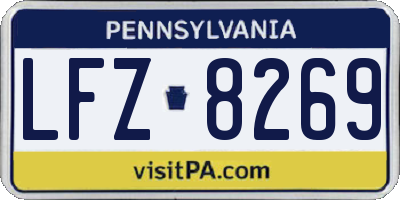 PA license plate LFZ8269