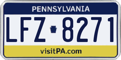 PA license plate LFZ8271