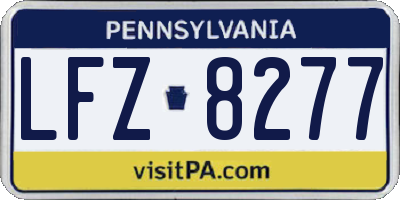 PA license plate LFZ8277