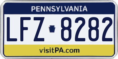 PA license plate LFZ8282