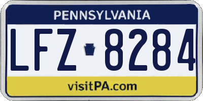 PA license plate LFZ8284