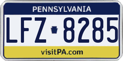 PA license plate LFZ8285