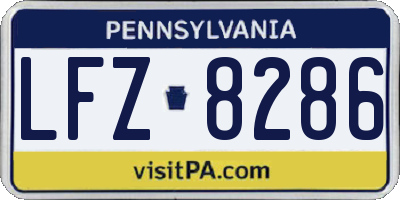 PA license plate LFZ8286