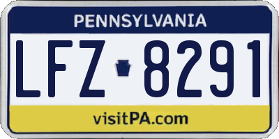 PA license plate LFZ8291