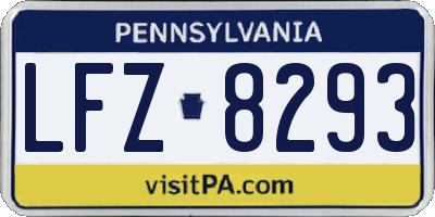 PA license plate LFZ8293