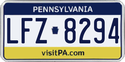 PA license plate LFZ8294