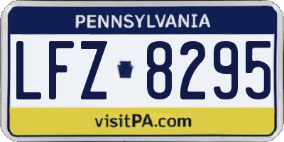 PA license plate LFZ8295
