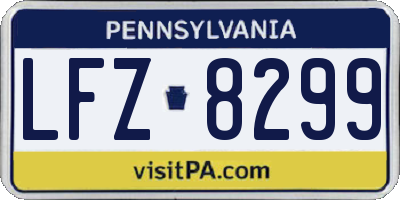 PA license plate LFZ8299