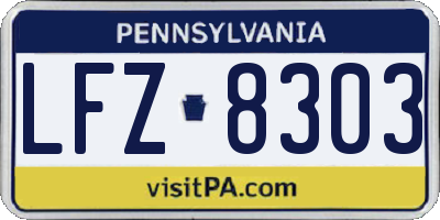 PA license plate LFZ8303