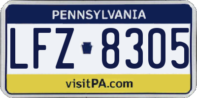 PA license plate LFZ8305