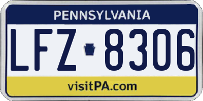 PA license plate LFZ8306