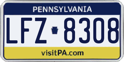PA license plate LFZ8308
