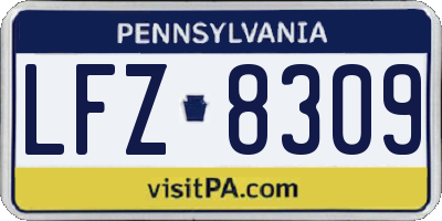 PA license plate LFZ8309