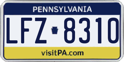 PA license plate LFZ8310
