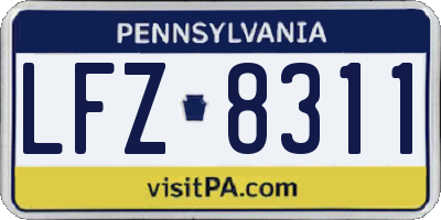 PA license plate LFZ8311