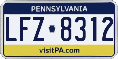 PA license plate LFZ8312