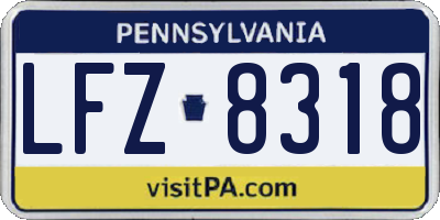 PA license plate LFZ8318