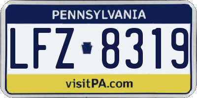 PA license plate LFZ8319
