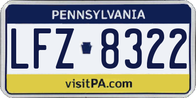 PA license plate LFZ8322
