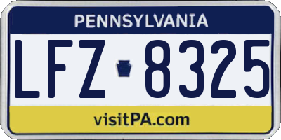 PA license plate LFZ8325